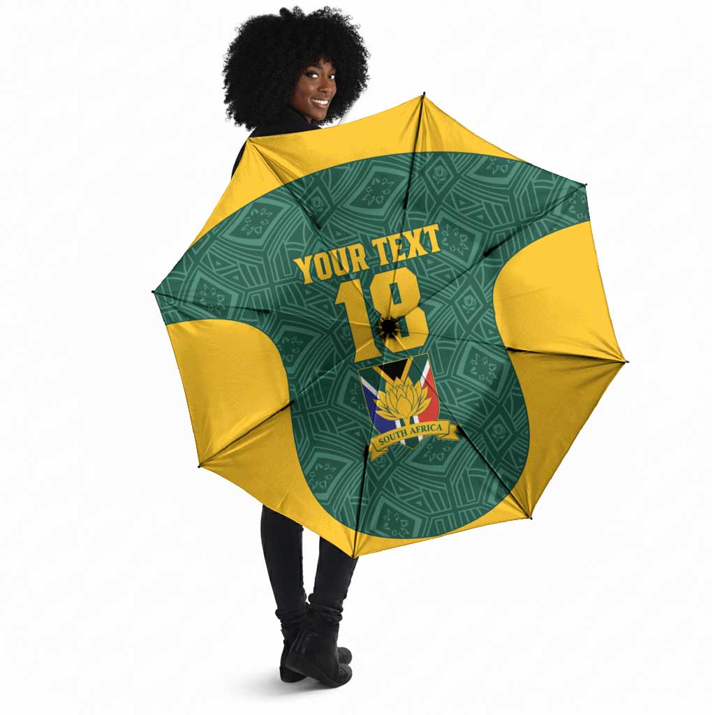 Custom South Africa Soccer Umbrella Bafana Bafana Spirit African Pattern - African Pride