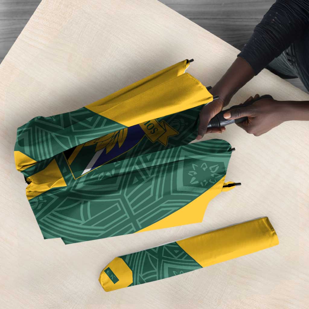 Custom South Africa Soccer Umbrella Bafana Bafana Spirit African Pattern - African Pride