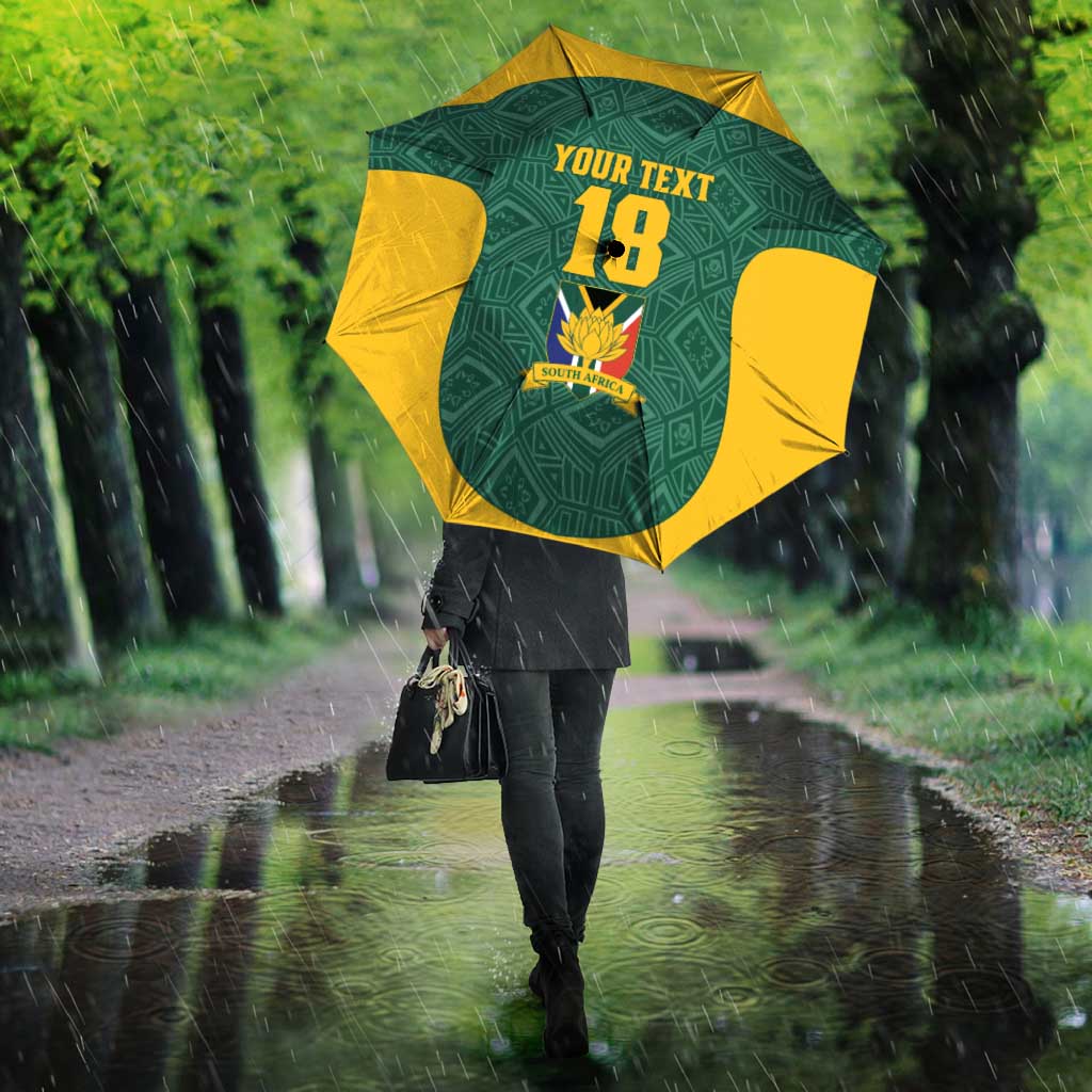 Custom South Africa Soccer Umbrella Bafana Bafana Spirit African Pattern - African Pride