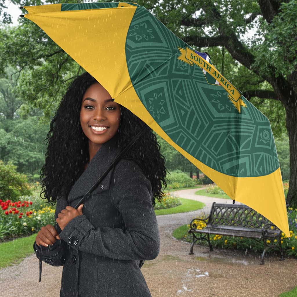 Custom South Africa Soccer Umbrella Bafana Bafana Spirit African Pattern - African Pride