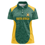 Custom South Africa Soccer Women Polo Shirt Bafana Bafana Spirit African Pattern - African Pride