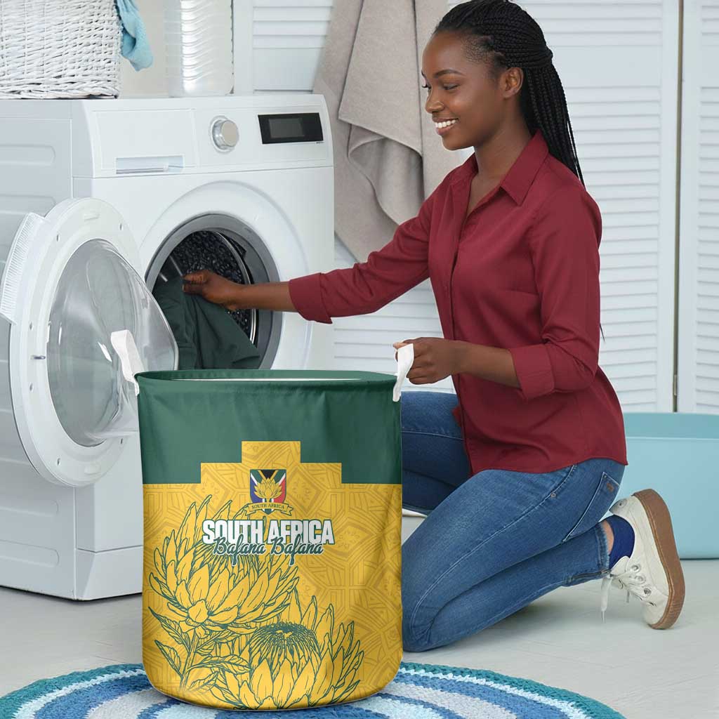 Custom South Africa Soccer Laundry Basket From Protea Roots We Rise - African Pride