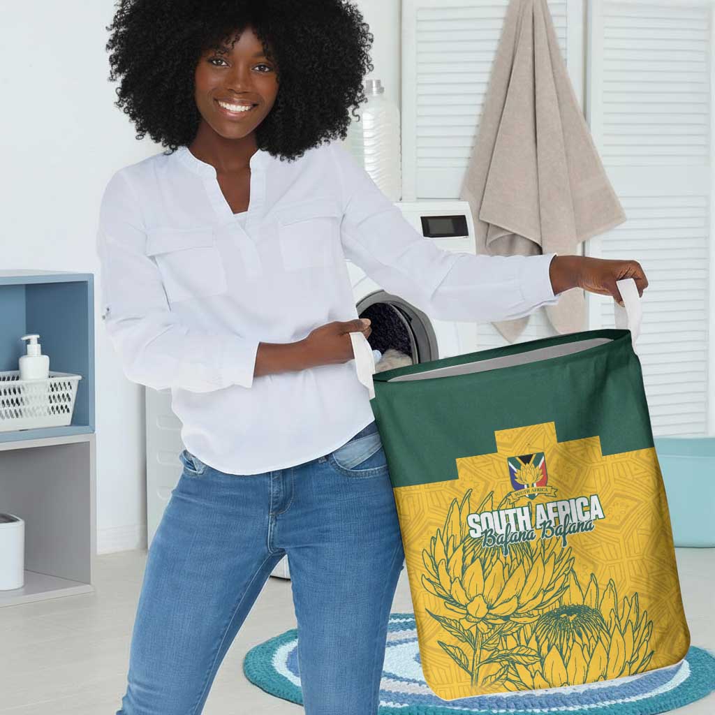 Custom South Africa Soccer Laundry Basket From Protea Roots We Rise - African Pride