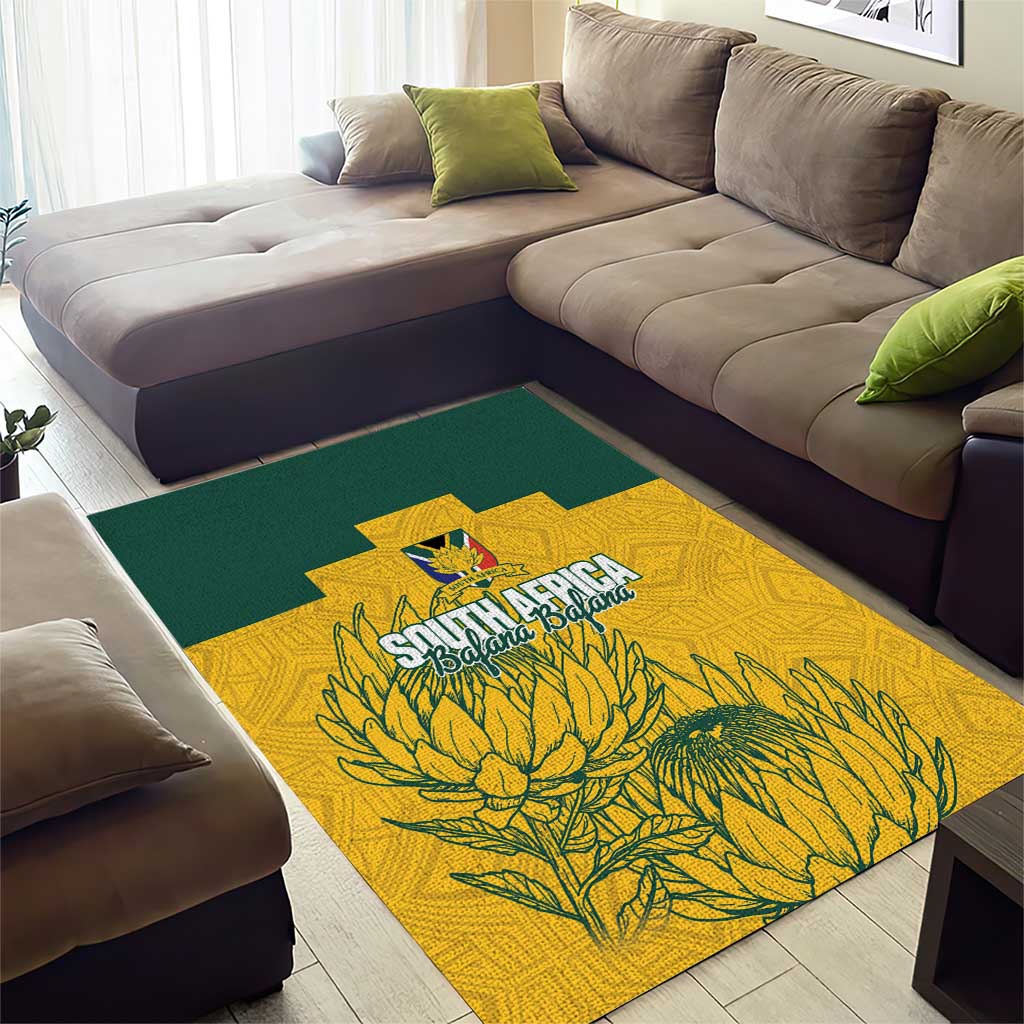 Custom South Africa Soccer Area Rug From Protea Roots We Rise - African Pride