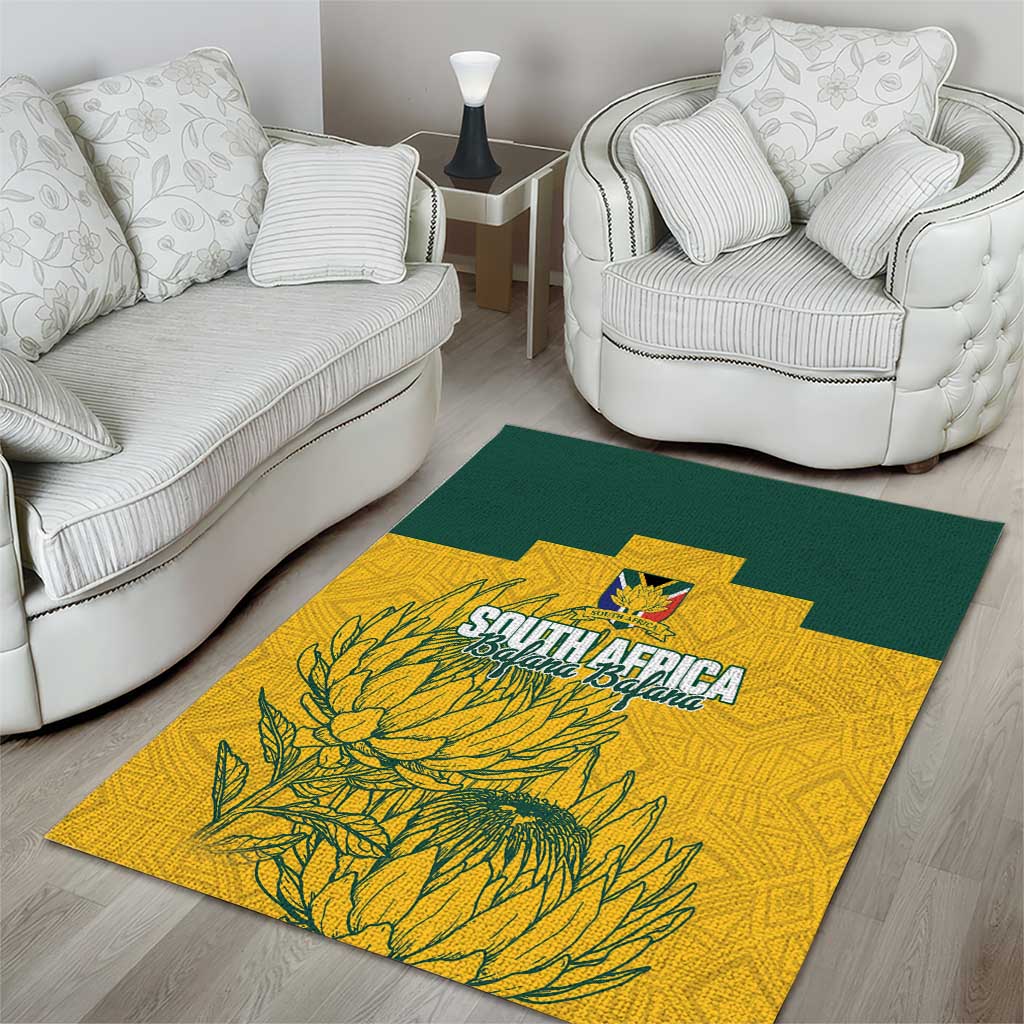 Custom South Africa Soccer Area Rug From Protea Roots We Rise - African Pride