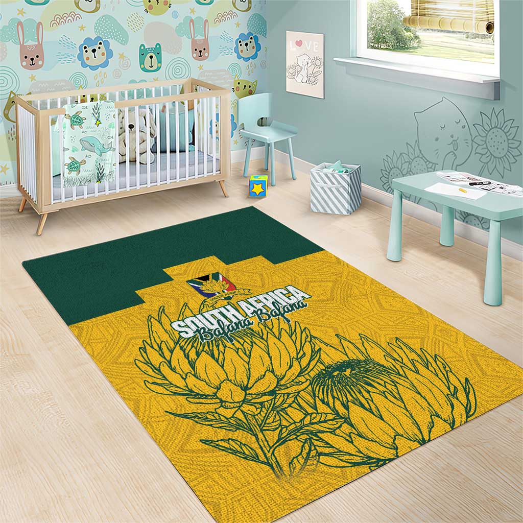 Custom South Africa Soccer Area Rug From Protea Roots We Rise - African Pride