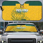 Custom South Africa Soccer Auto Sun Shade From Protea Roots We Rise - African Pride