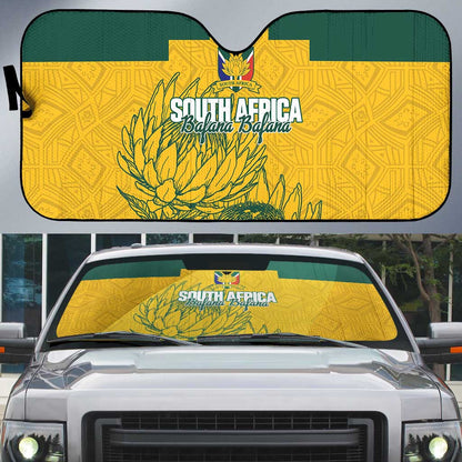 Custom South Africa Soccer Auto Sun Shade From Protea Roots We Rise - African Pride