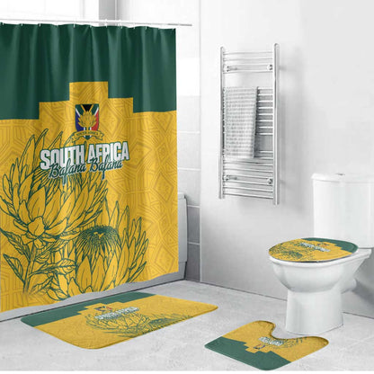 Custom South Africa Soccer Bathroom Set From Protea Roots We Rise - African Pride