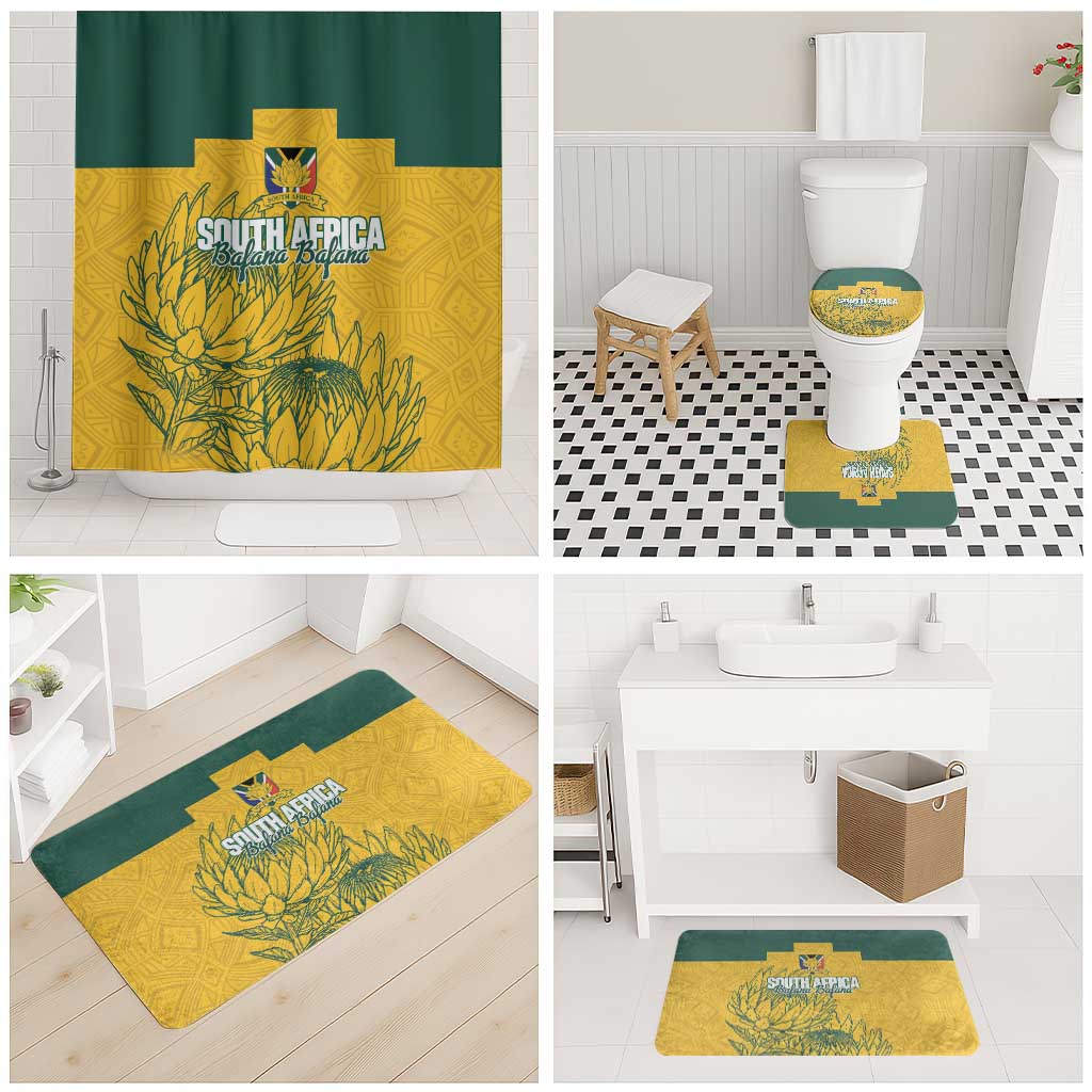 Custom South Africa Soccer Bathroom Set From Protea Roots We Rise - African Pride