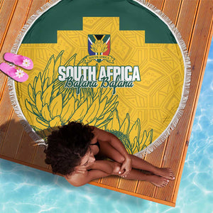 Custom South Africa Soccer Beach Blanket From Protea Roots We Rise - African Pride