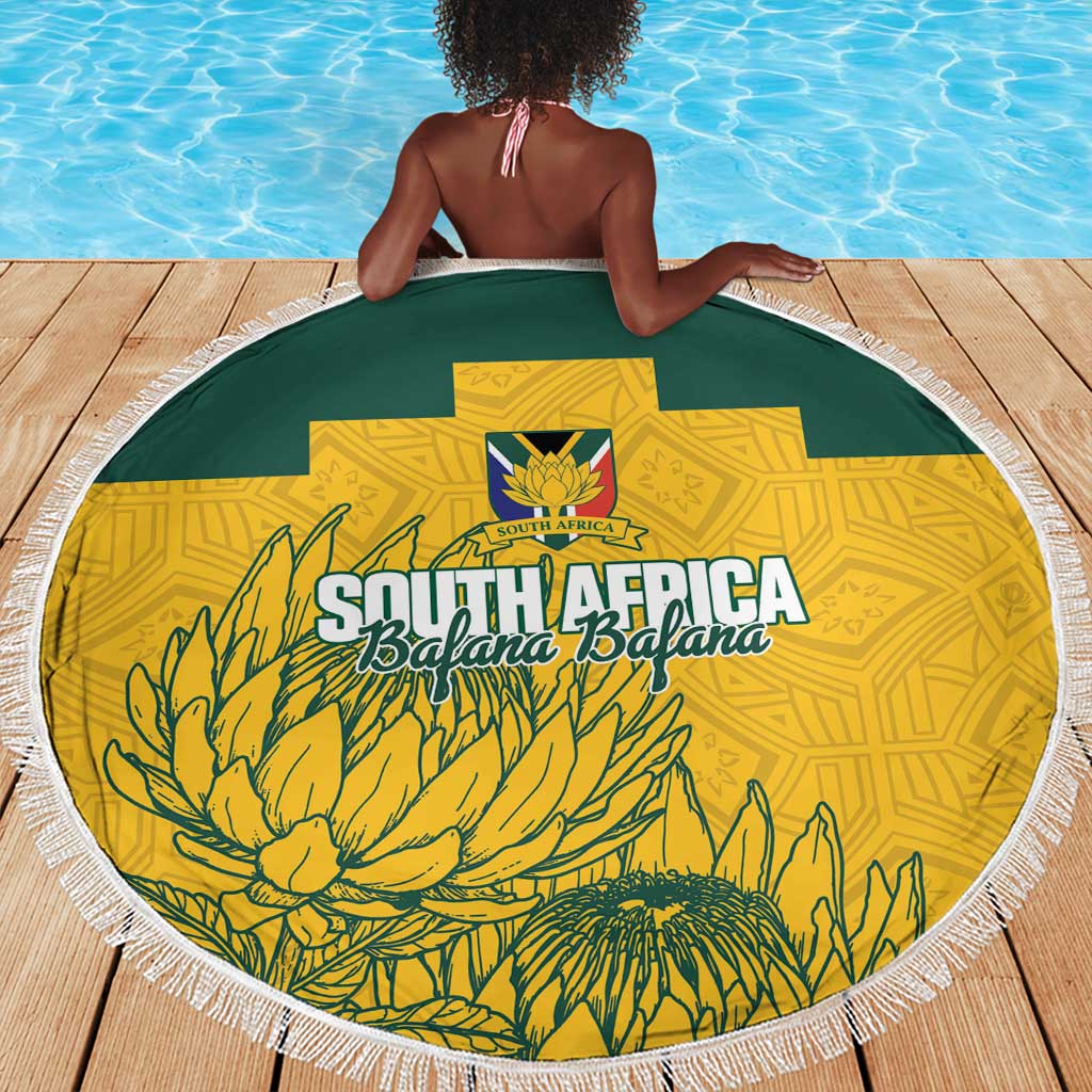 Custom South Africa Soccer Beach Blanket From Protea Roots We Rise - African Pride