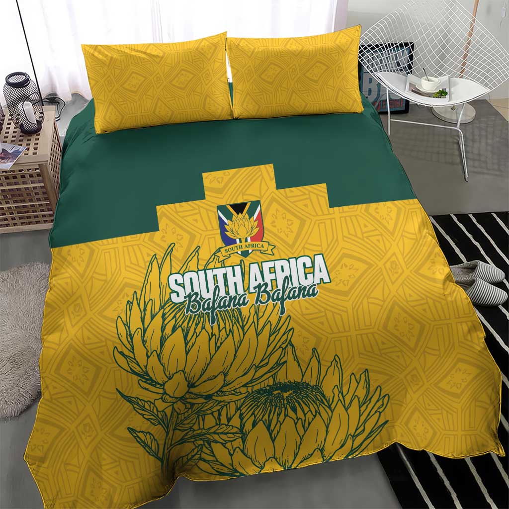 Custom South Africa Soccer Bedding Set From Protea Roots We Rise - African Pride
