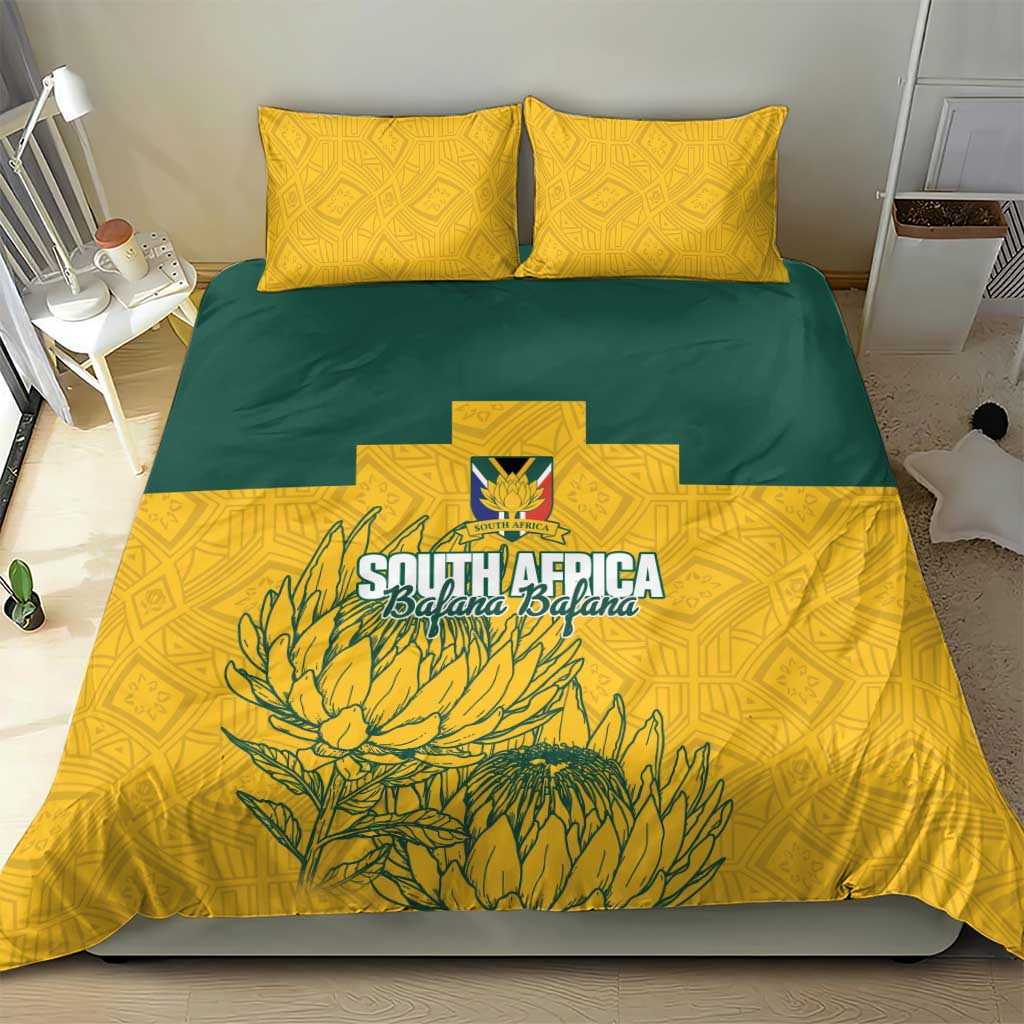 Custom South Africa Soccer Bedding Set From Protea Roots We Rise - African Pride