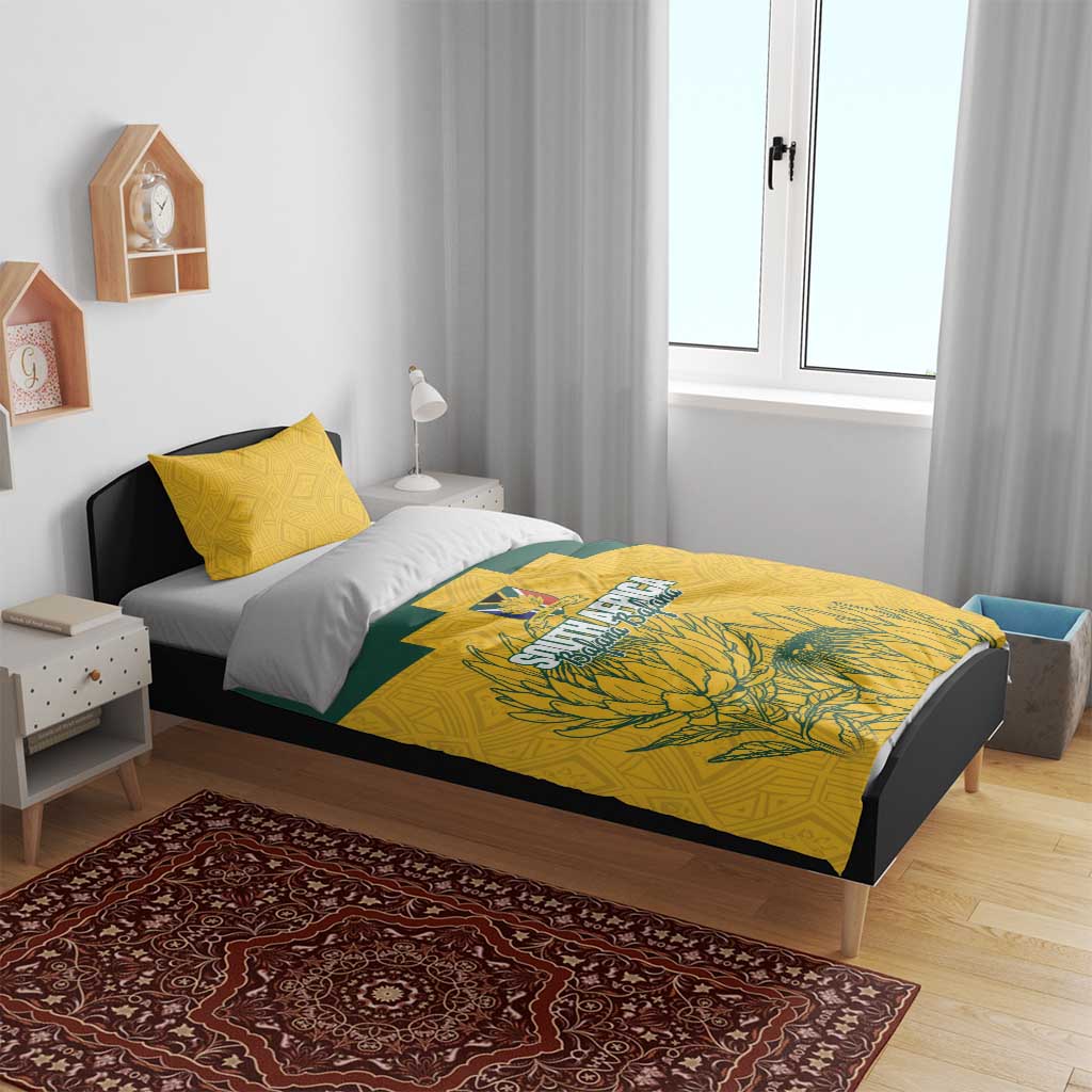 Custom South Africa Soccer Bedding Set From Protea Roots We Rise - African Pride