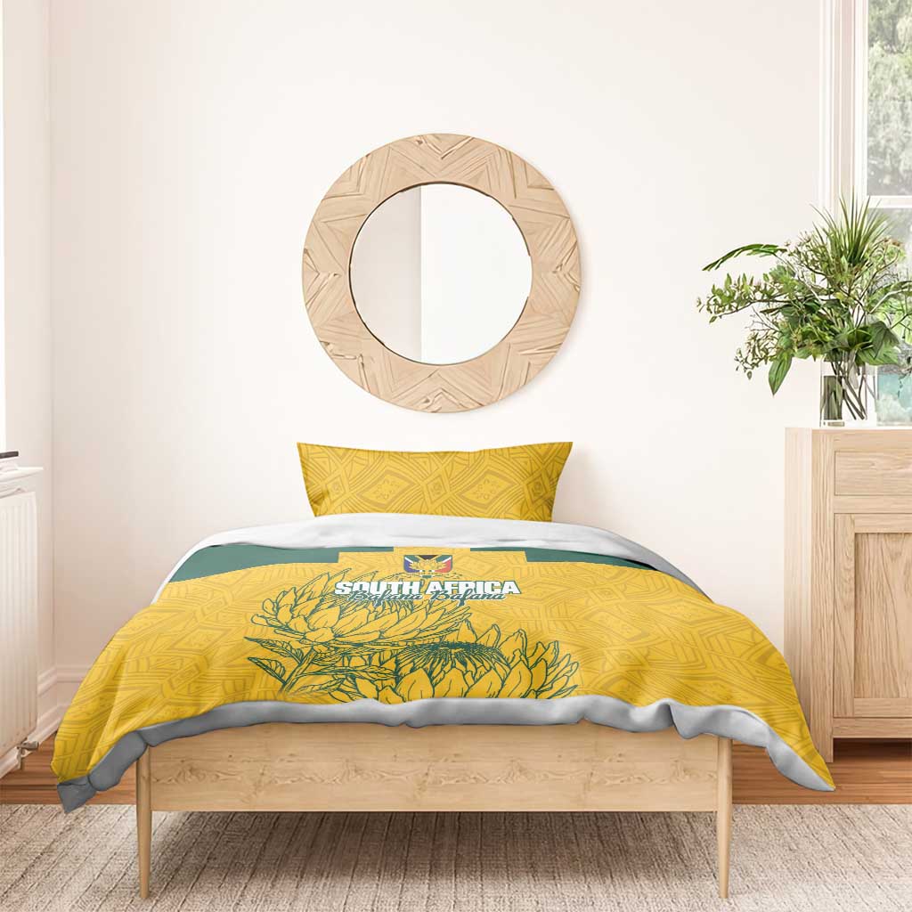 Custom South Africa Soccer Bedding Set From Protea Roots We Rise - African Pride