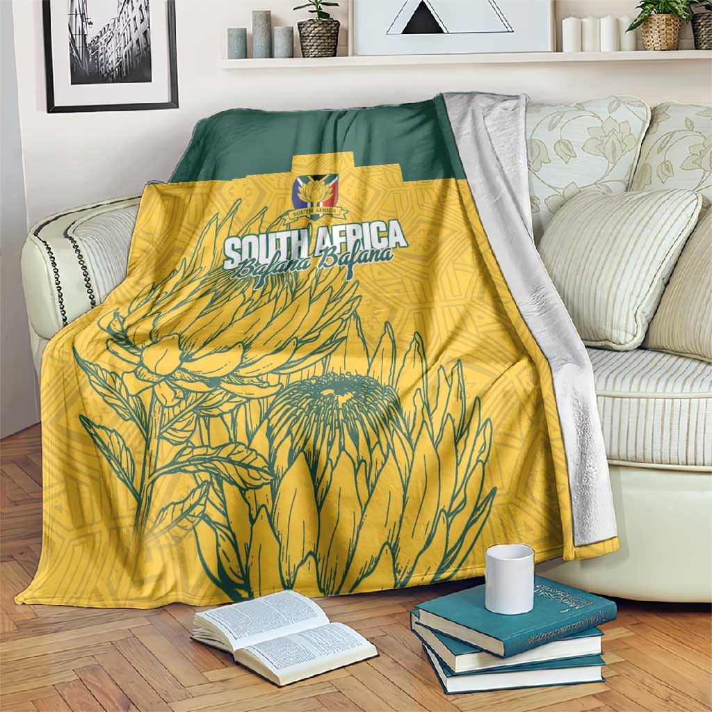 Custom South Africa Soccer Blanket From Protea Roots We Rise - African Pride