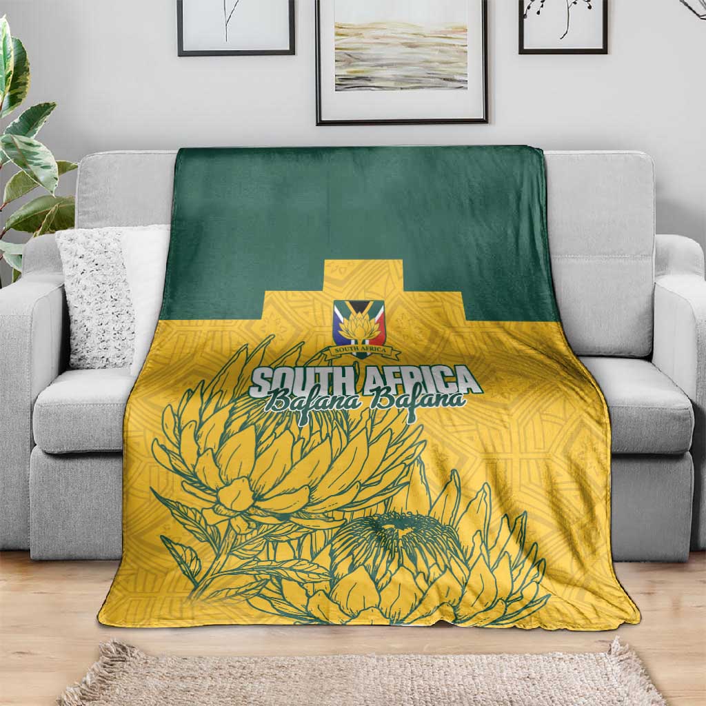 Custom South Africa Soccer Blanket From Protea Roots We Rise - African Pride