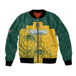 Custom South Africa Soccer Bomber Jacket From Protea Roots We Rise - African Pride