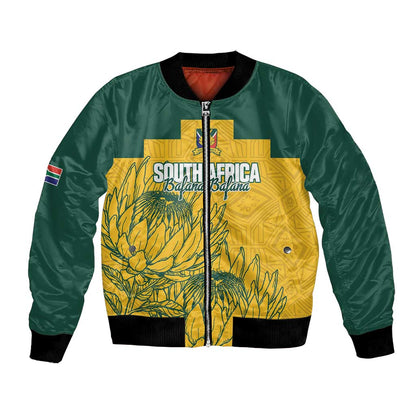 Custom South Africa Soccer Bomber Jacket From Protea Roots We Rise - African Pride