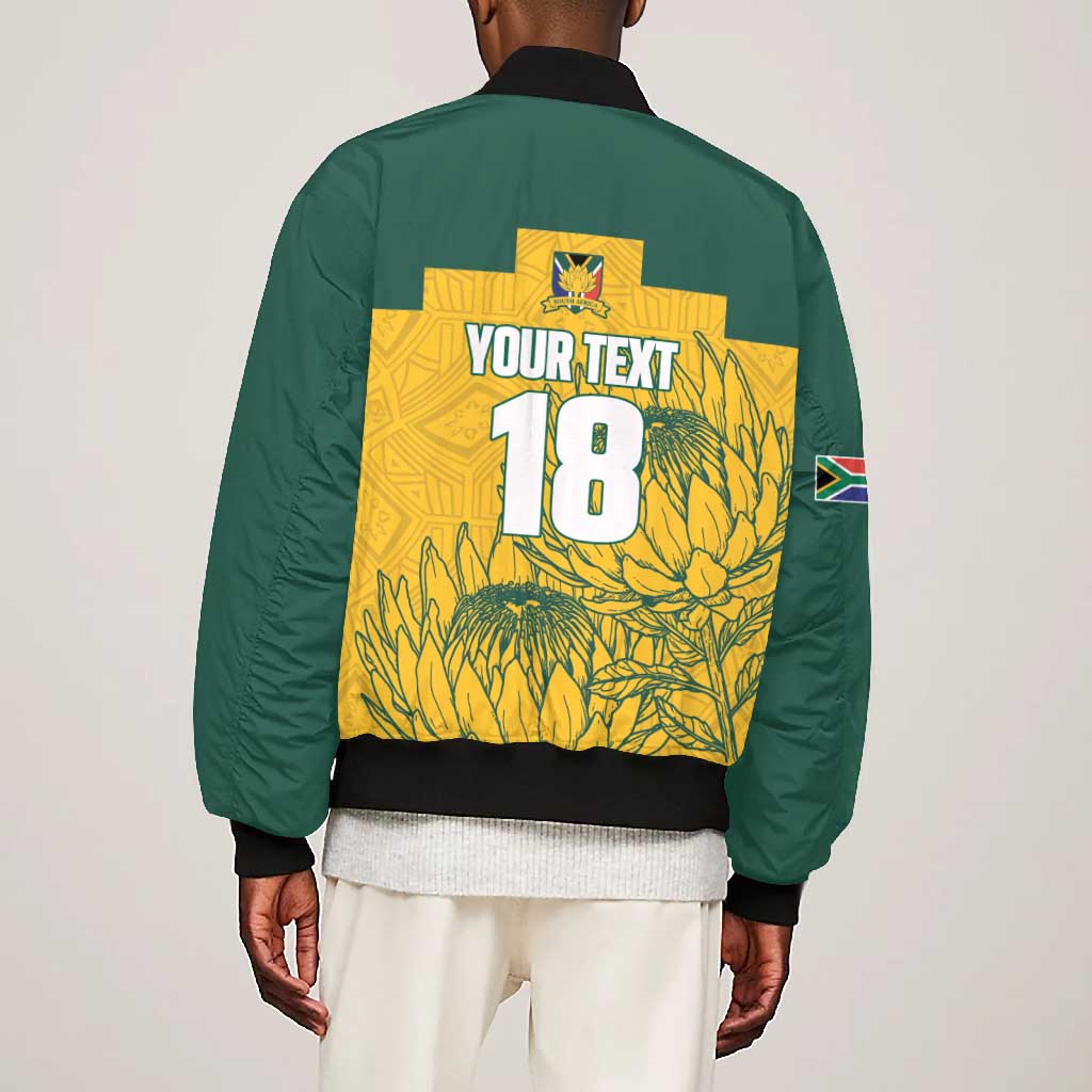 Custom South Africa Soccer Bomber Jacket From Protea Roots We Rise - African Pride
