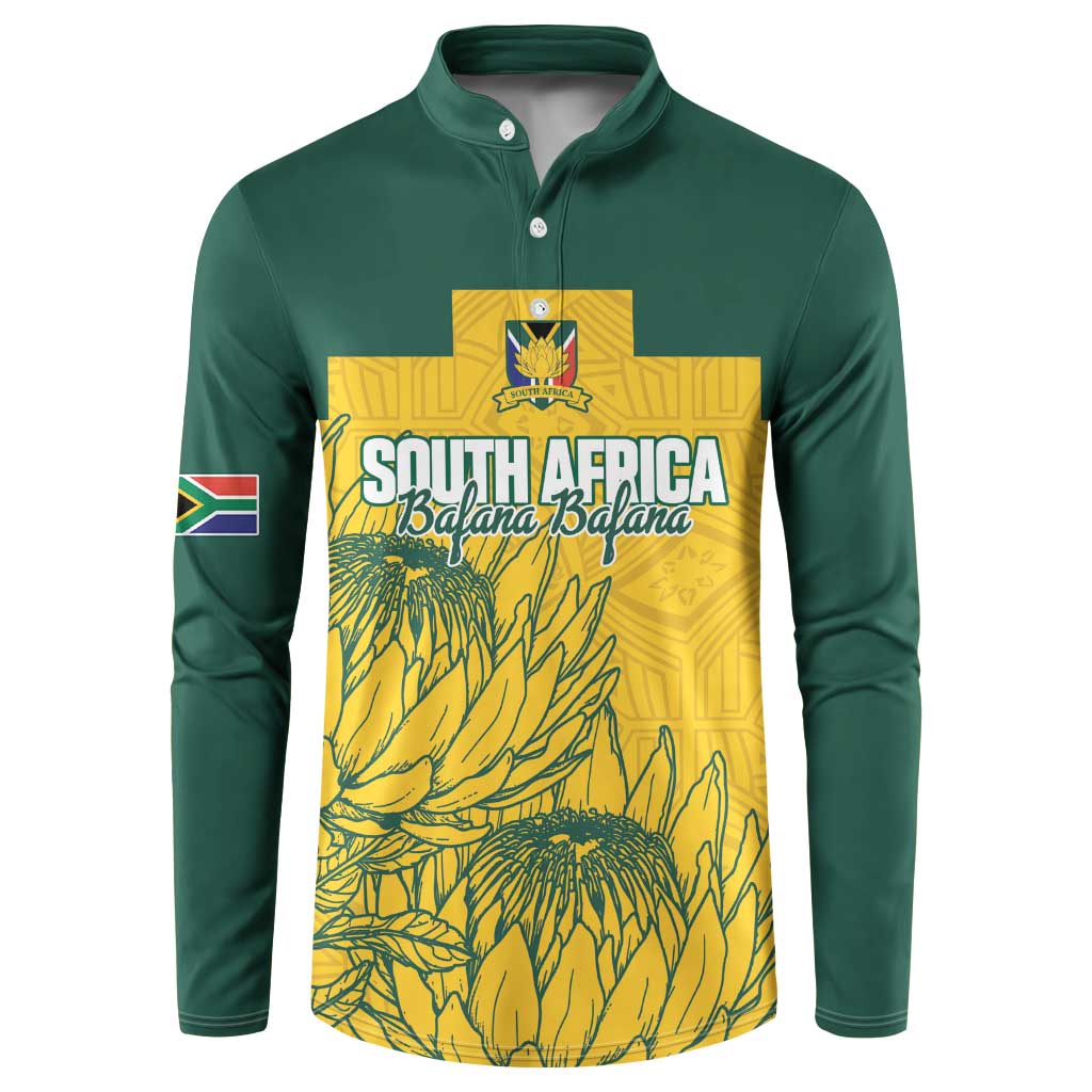 Custom South Africa Soccer Button Sweatshirt From Protea Roots We Rise