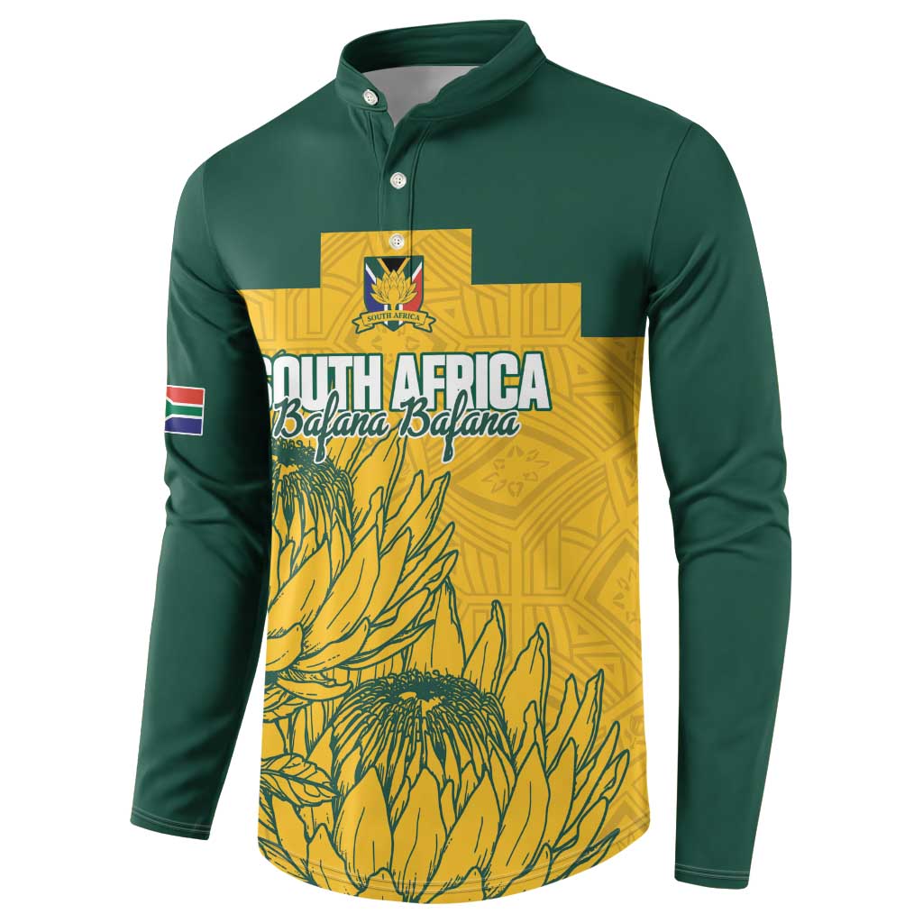 Custom South Africa Soccer Button Sweatshirt From Protea Roots We Rise