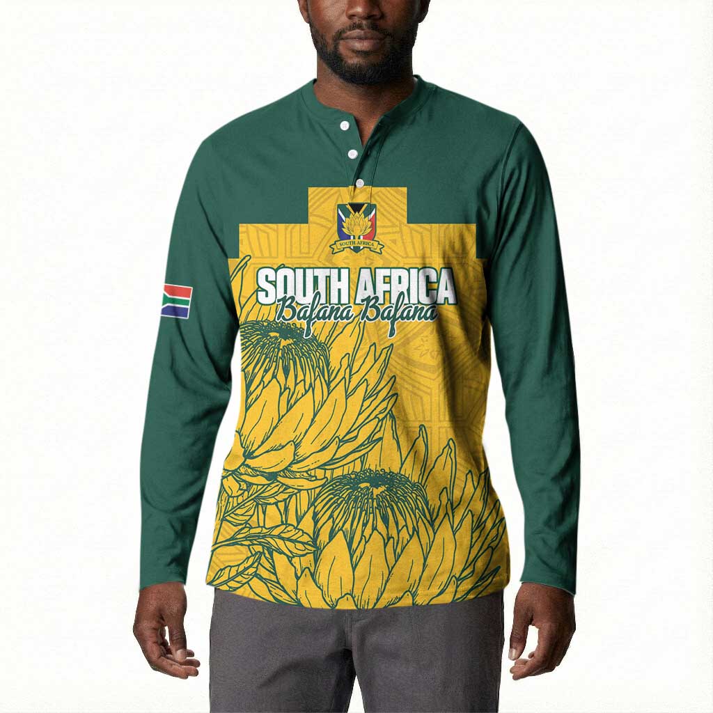 Custom South Africa Soccer Button Sweatshirt From Protea Roots We Rise