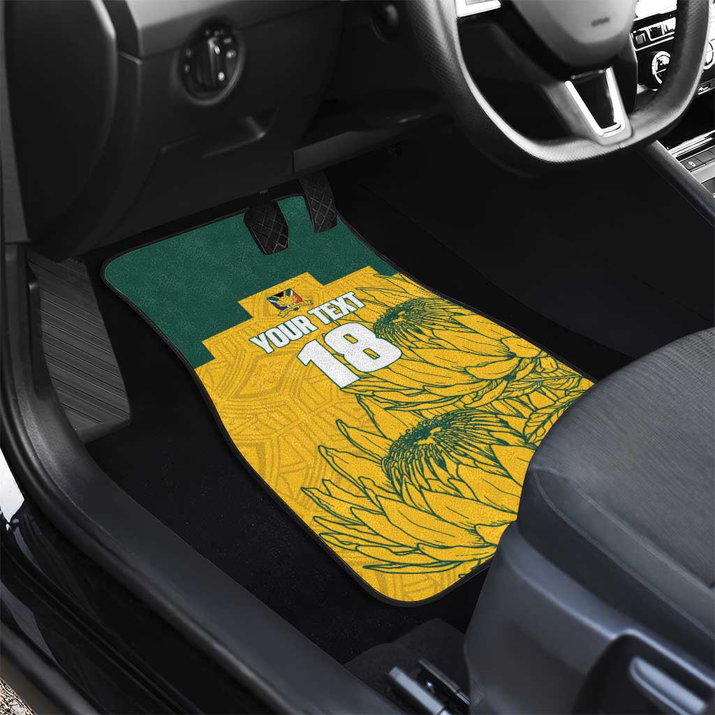 Custom South Africa Soccer Car Mats From Protea Roots We Rise - African Pride