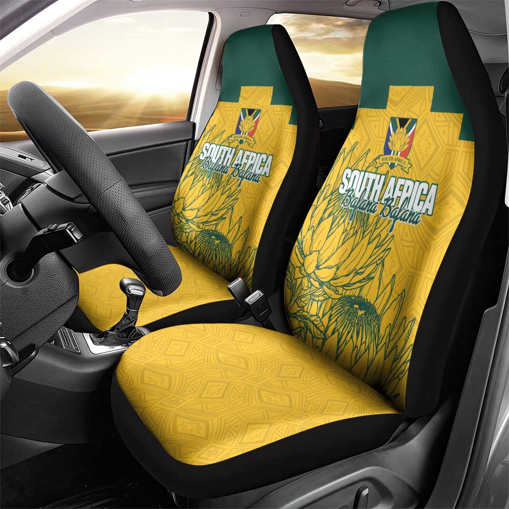 Custom South Africa Soccer Car Seat Cover From Protea Roots We Rise - African Pride