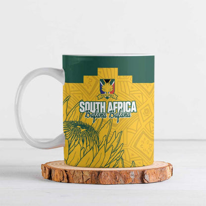 Custom South Africa Soccer Ceramic Mug From Protea Roots We Rise - African Pride