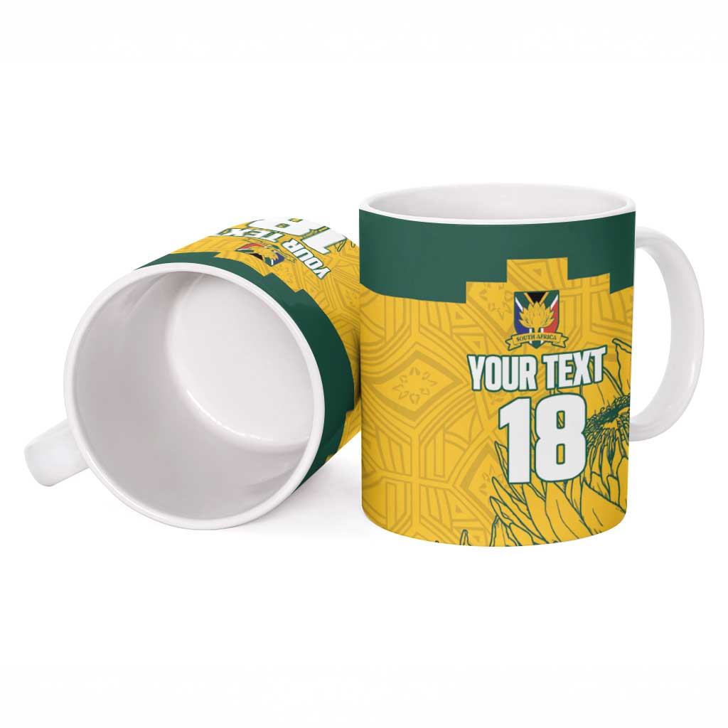 Custom South Africa Soccer Ceramic Mug From Protea Roots We Rise - African Pride