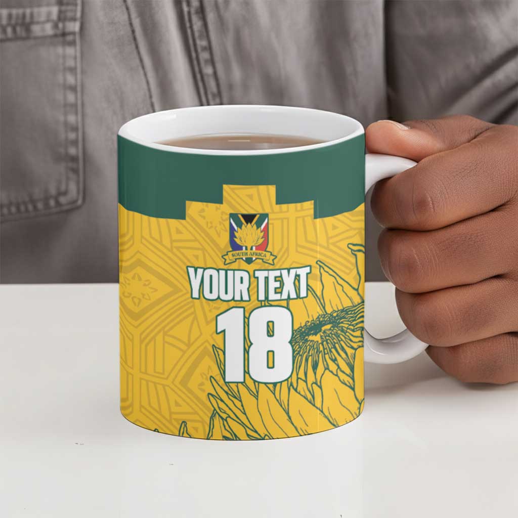 Custom South Africa Soccer Ceramic Mug From Protea Roots We Rise - African Pride