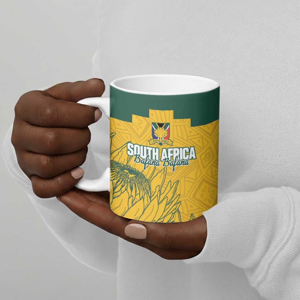 Custom South Africa Soccer Ceramic Mug From Protea Roots We Rise - African Pride