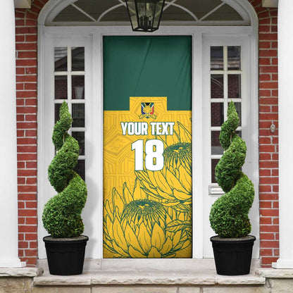 Custom South Africa Soccer Door Cover From Protea Roots We Rise - African Pride