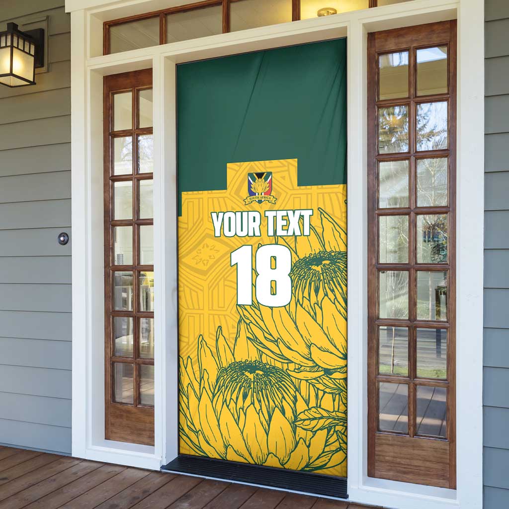 Custom South Africa Soccer Door Cover From Protea Roots We Rise - African Pride