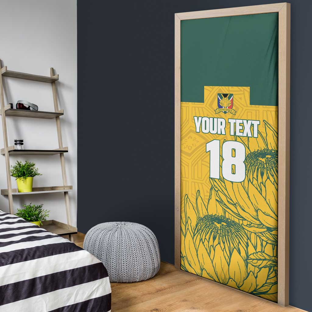 Custom South Africa Soccer Door Cover From Protea Roots We Rise - African Pride