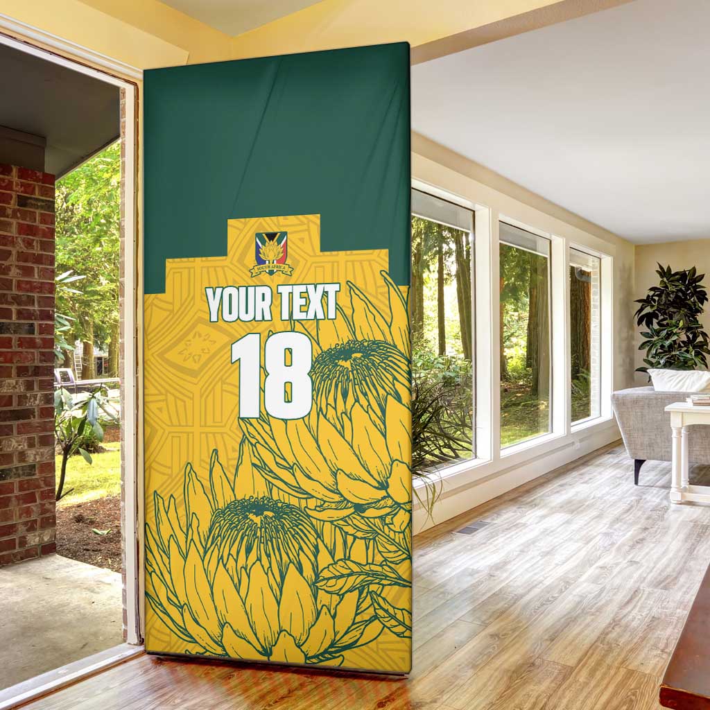 Custom South Africa Soccer Door Cover From Protea Roots We Rise - African Pride