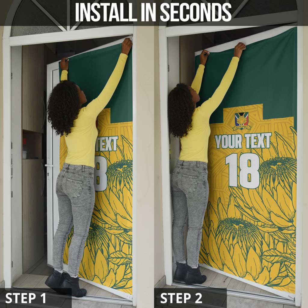 Custom South Africa Soccer Door Cover From Protea Roots We Rise - African Pride