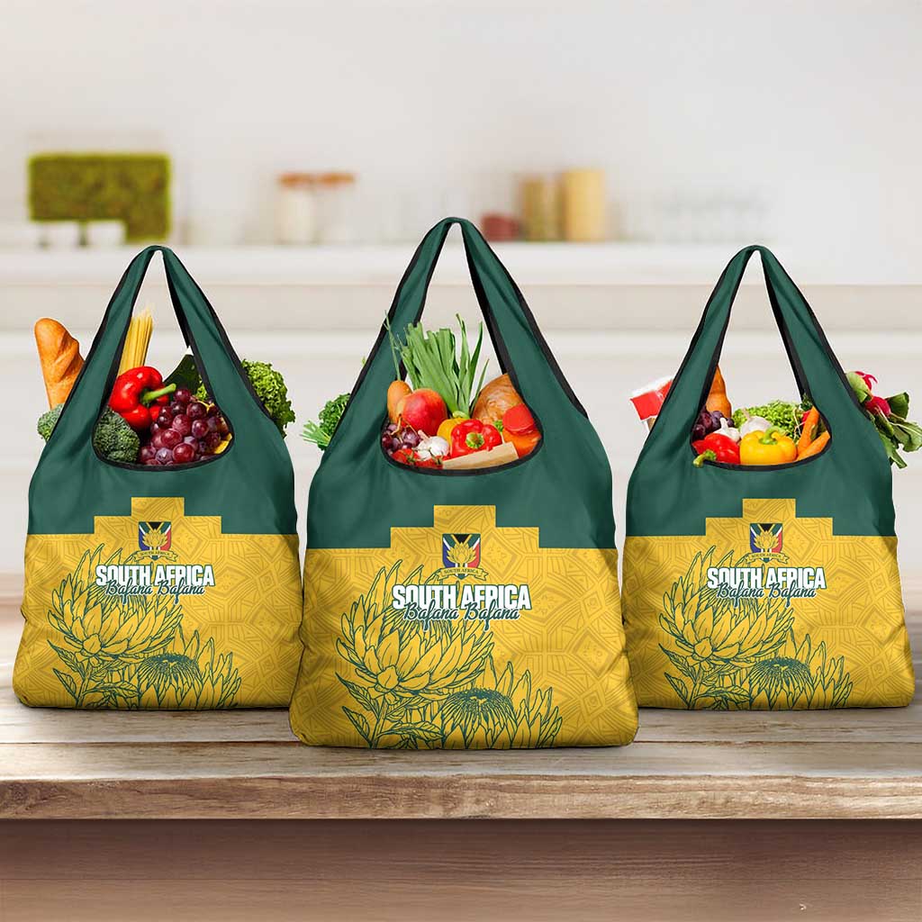 Custom South Africa Soccer Grocery Bag From Protea Roots We Rise - African Pride