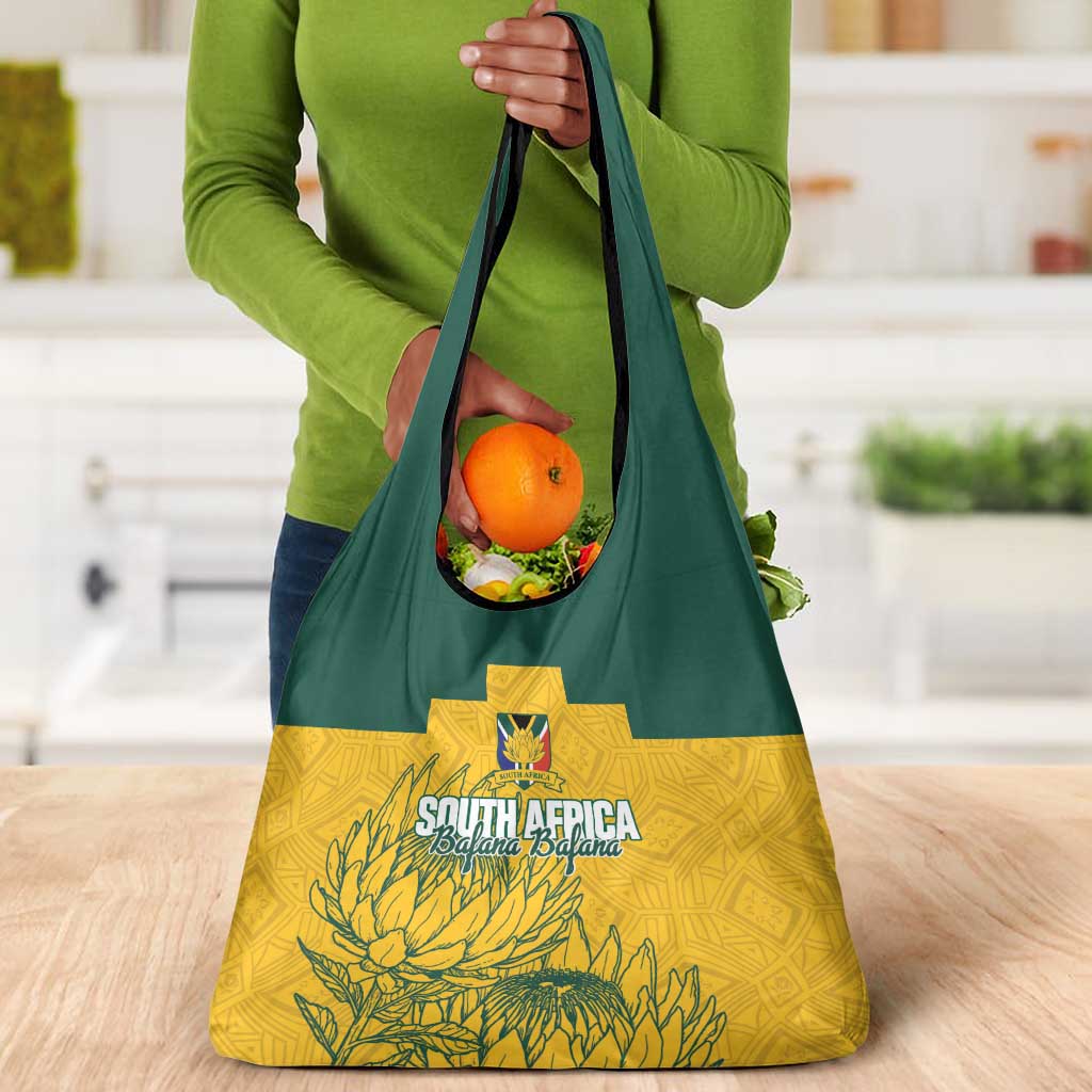 Custom South Africa Soccer Grocery Bag From Protea Roots We Rise - African Pride