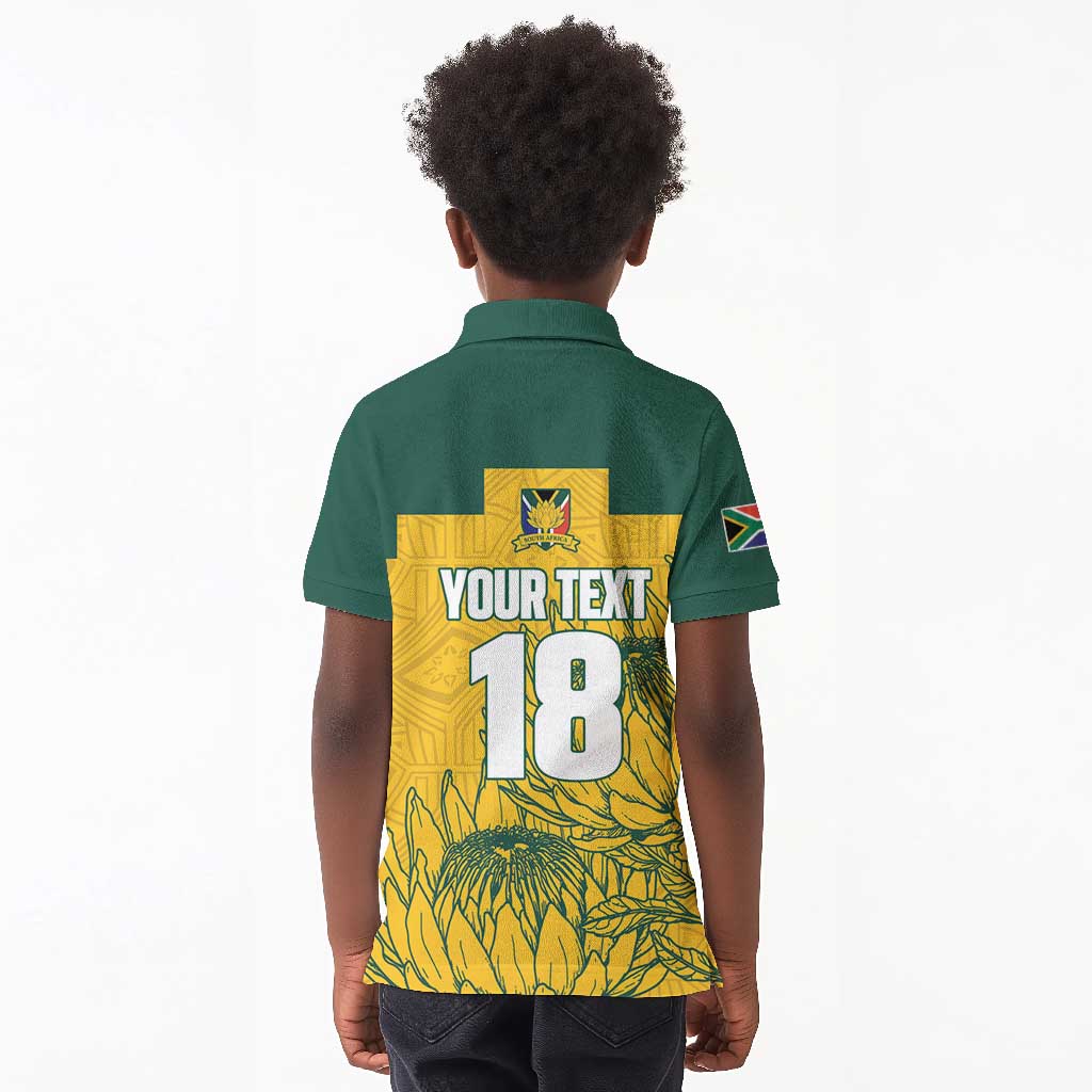 Custom South Africa Soccer Kid Polo Shirt From Protea Roots We Rise - African Pride