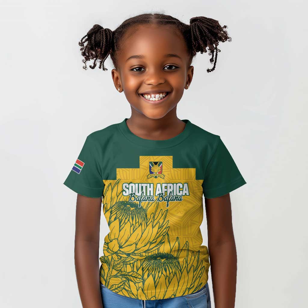 Custom South Africa Soccer Kid T shirt From Protea Roots We Rise - African Pride