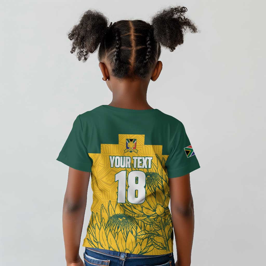 Custom South Africa Soccer Kid T shirt From Protea Roots We Rise - African Pride