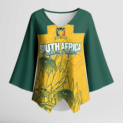 Custom South Africa Soccer Kimono Sleeve Blouse From Protea Roots We Rise - African Pride
