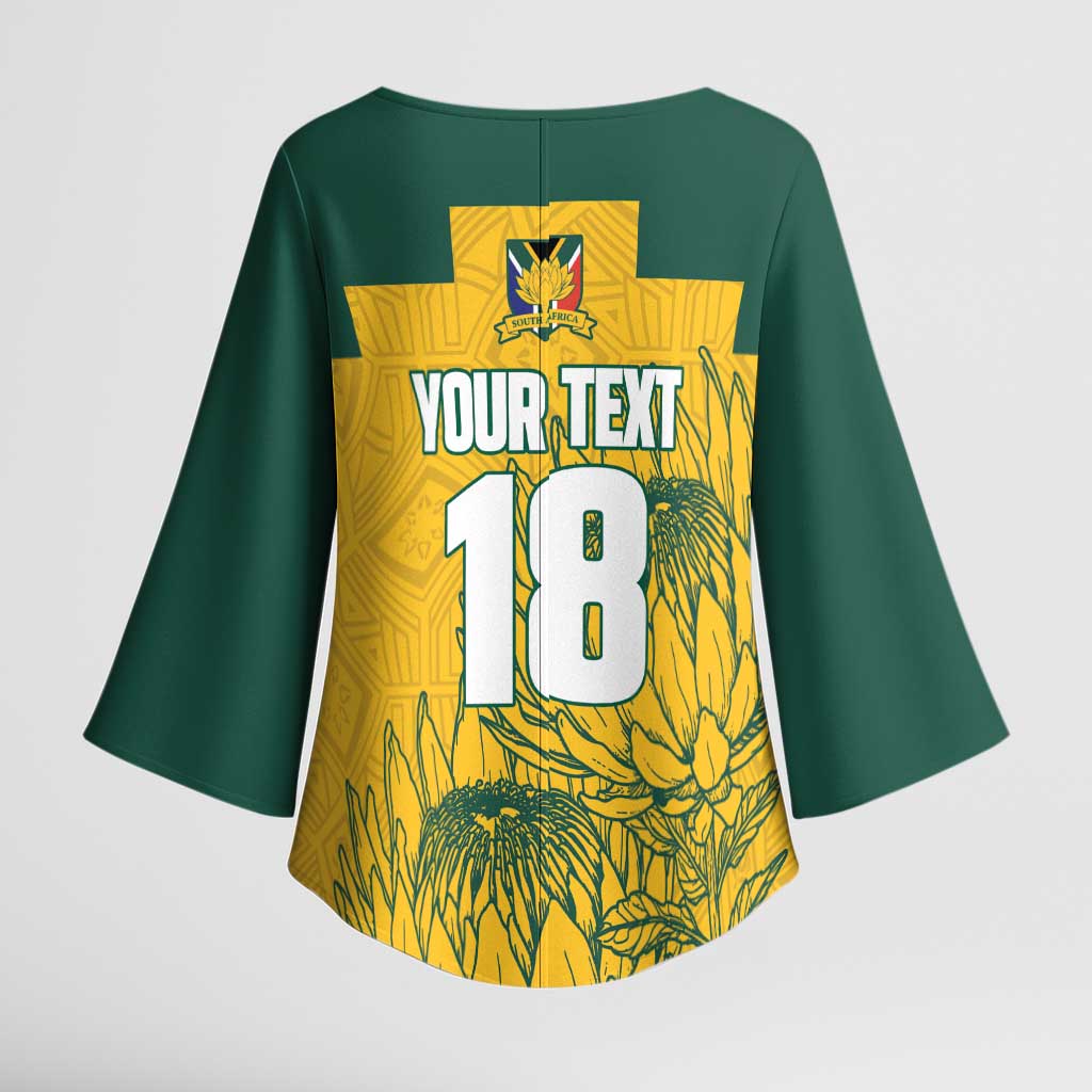 Custom South Africa Soccer Kimono Sleeve Blouse From Protea Roots We Rise - African Pride