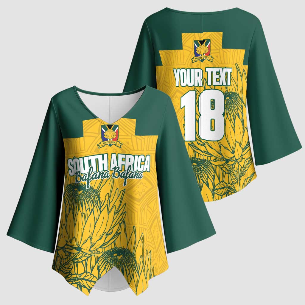 Custom South Africa Soccer Kimono Sleeve Blouse From Protea Roots We Rise - African Pride