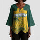 Custom South Africa Soccer Kimono Sleeve Blouse From Protea Roots We Rise - African Pride
