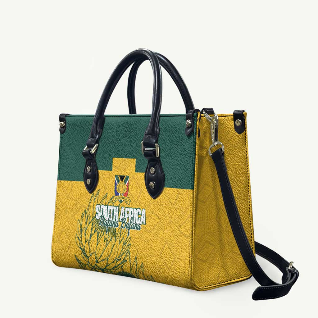 Custom South Africa Soccer Leather Bag From Protea Roots We Rise - African Pride