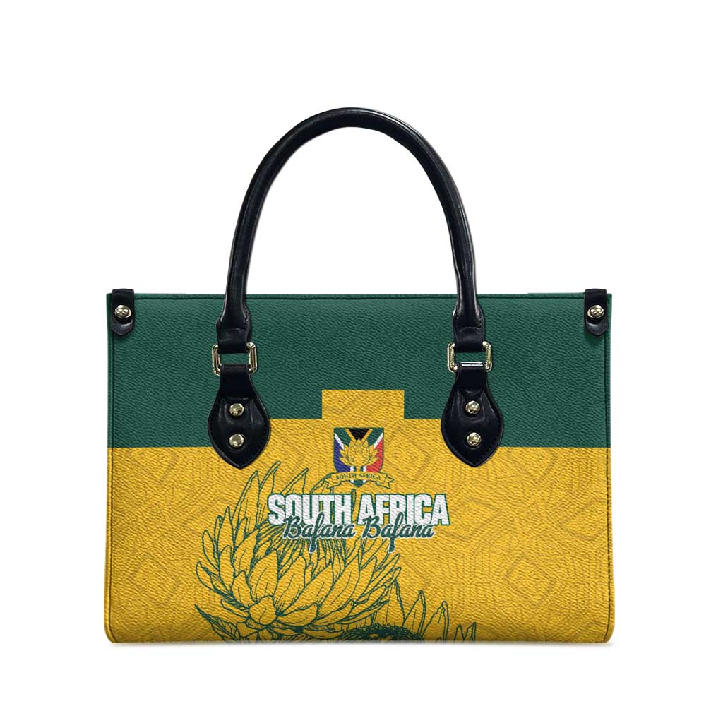 Custom South Africa Soccer Leather Bag From Protea Roots We Rise - African Pride